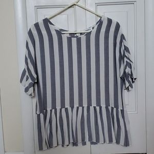 NWOT Never worn Blue/White Striped Summer Top